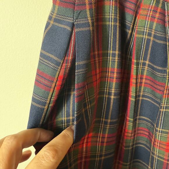 Vintage David Brooks Midi Skirt Size 18 Red Purple Tartan Plaid Knee Heritage - Picture 5 of 10